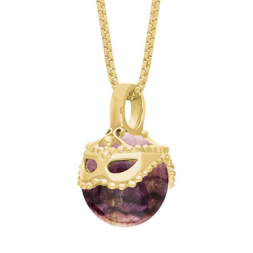 18ct Yellow Gold Blue John Zodiac Gemini 9mm Bead Pendant sold by Jura Watches product image thumbnail 2