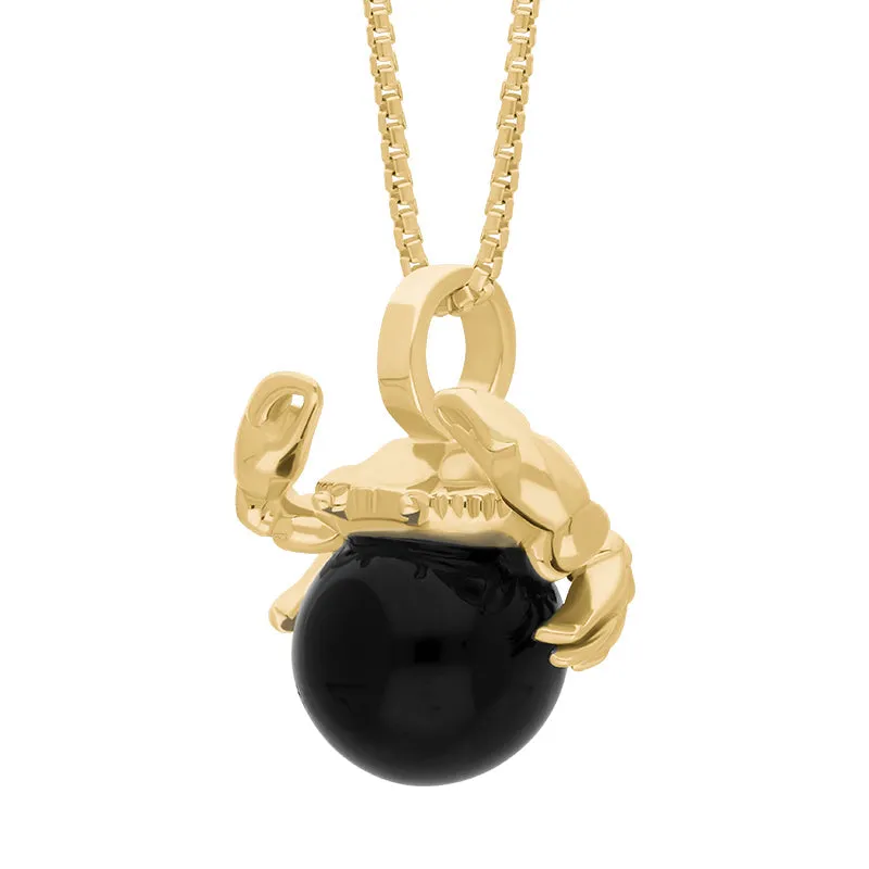 18ct Yellow Gold Whitby Jet Zodiac Cancer 8mm Bead Pendant sold by Jura Watches product image thumbnail 2