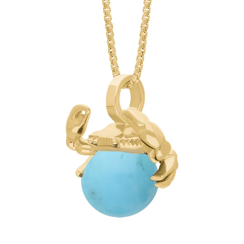 18ct Yellow Gold Turquoise Zodiac Cancer 8mm Bead Pendant sold by Jura Watches product image thumbnail 2