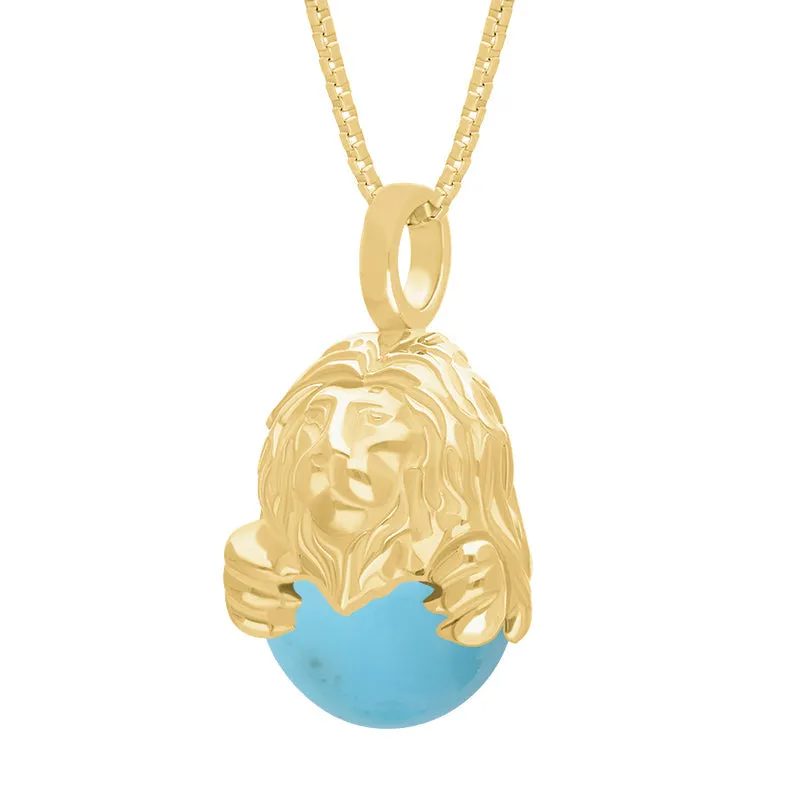 18ct Yellow Gold Turquoise Zodiac Leo 10mm Bead Pendant sold by Jura Watches product image thumbnail 2