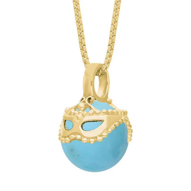 18ct Yellow Gold Turquoise Zodiac Gemini 9mm Bead Pendant sold by Jura Watches product image thumbnail 2