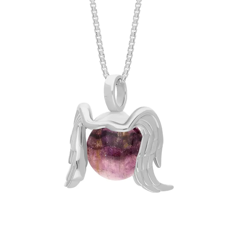 9ct White Gold Blue John Zodiac Virgo 10mm Bead Pendant sold by Jura Watches product image thumbnail 2