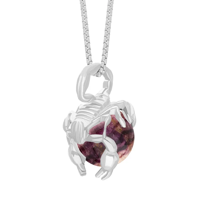 9ct White Gold Blue John Zodiac Scorpio 9mm Bead Pendant sold by Jura Watches product image thumbnail 2