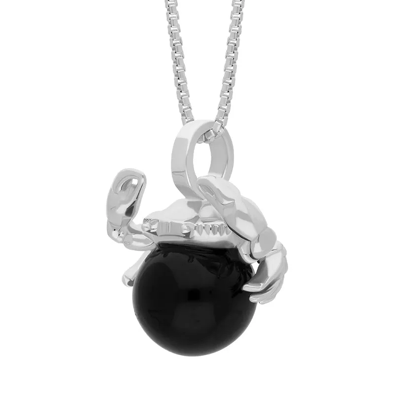 9ct White Gold Whitby Jet Zodiac Cancer 8mm Bead Pendant sold by Jura Watches product image thumbnail 2
