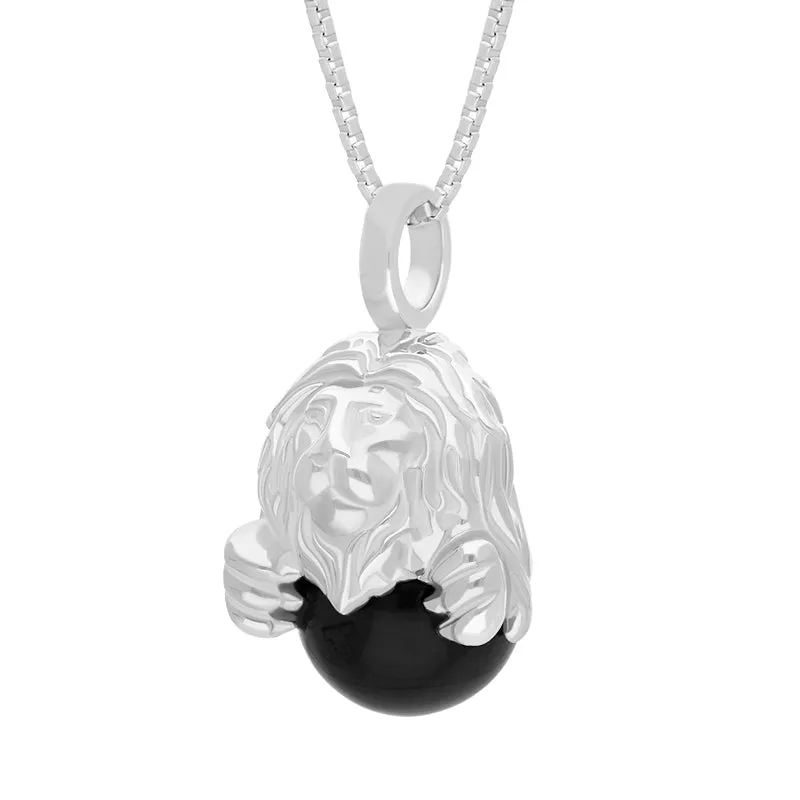 9ct White Gold Whitby Jet Zodiac Leo 10mm Bead Pendant sold by Jura Watches product image thumbnail 2