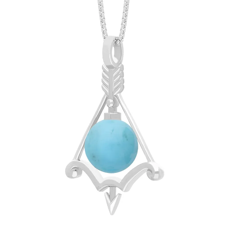 9ct White Gold Turquoise Zodiac Sagittarius 8mm Bead Pendant sold by Jura Watches product image thumbnail 2