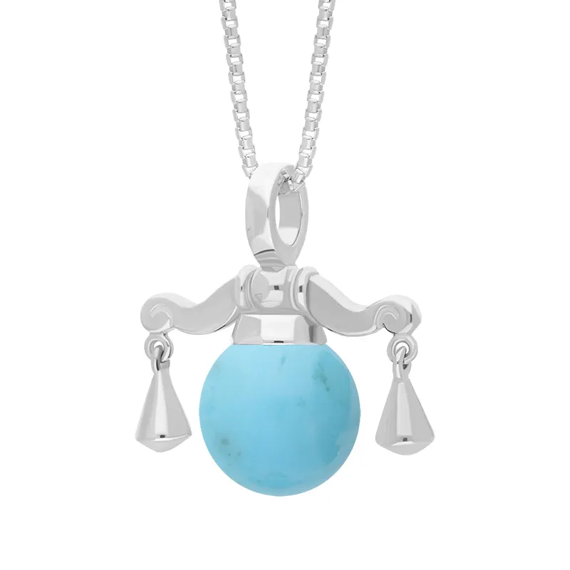 9ct White Gold Turquoise Zodiac Libra 8mm Bead Pendant sold by Jura Watches product image thumbnail 2