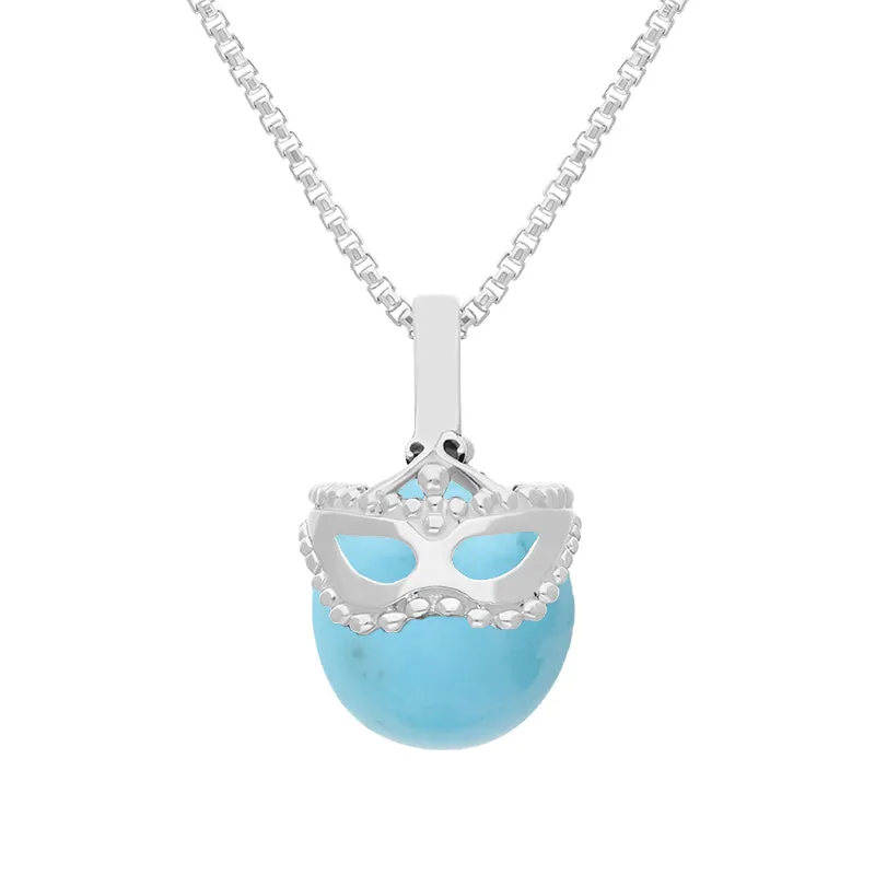 9ct White Gold Turquoise Zodiac Gemini 9mm Bead Pendant sold by Jura Watches