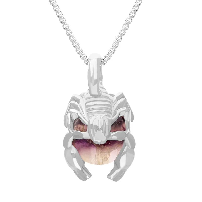 18ct White Gold Blue John Zodiac Scorpio 9mm Bead Pendant sold by Jura Watches