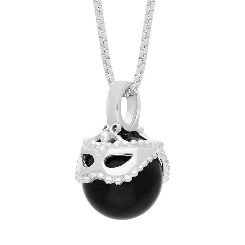 18ct White Gold Whitby Jet Zodiac Gemini 9mm Bead Pendant sold by Jura Watches product image thumbnail 2