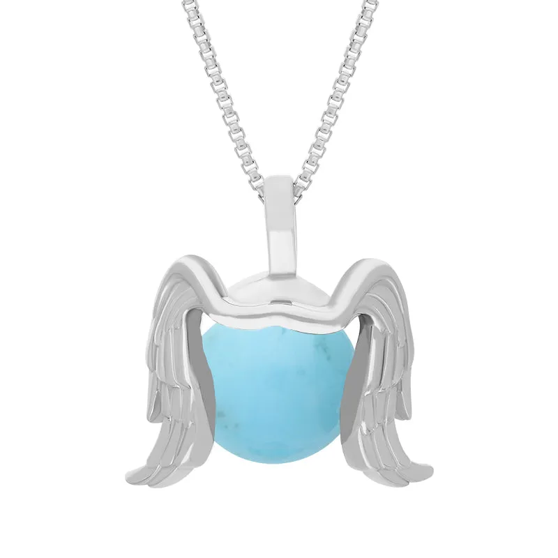 18ct White Gold Turquoise Zodiac Virgo 10mm Bead Pendant sold by Jura Watches
