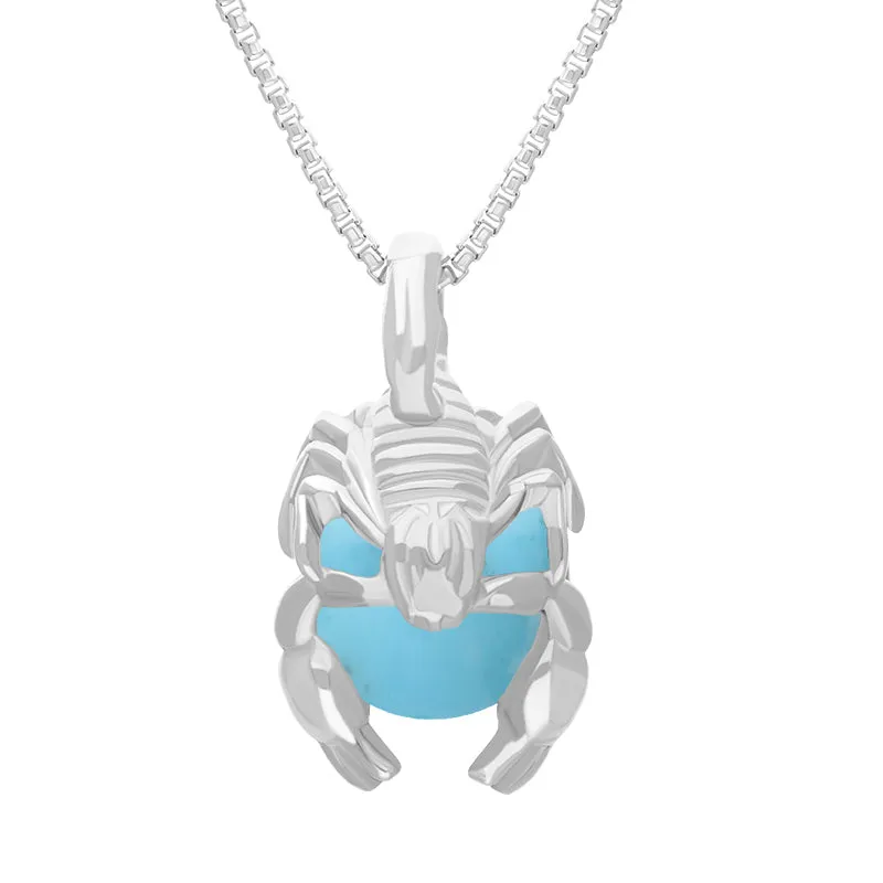 18ct White Gold Turquoise Zodiac Scorpio 9mm Bead Pendant sold by Jura Watches