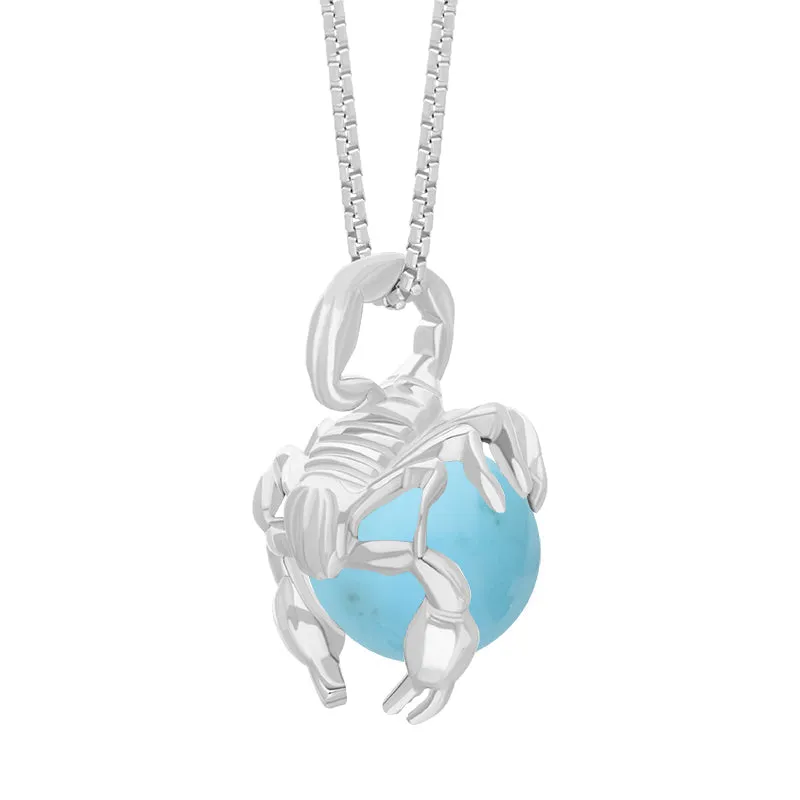 18ct White Gold Turquoise Zodiac Scorpio 9mm Bead Pendant sold by Jura Watches product image thumbnail 2
