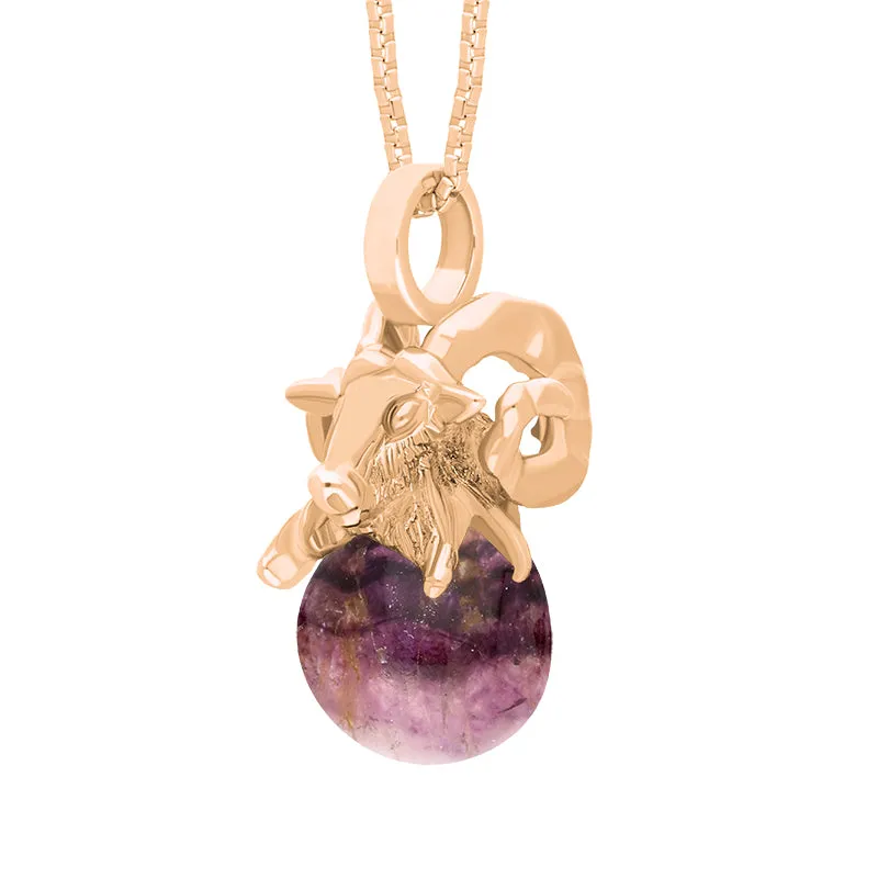 9ct Rose Gold Blue John Zodiac Aries 8mm Bead Pendant sold by Jura Watches product image thumbnail 2