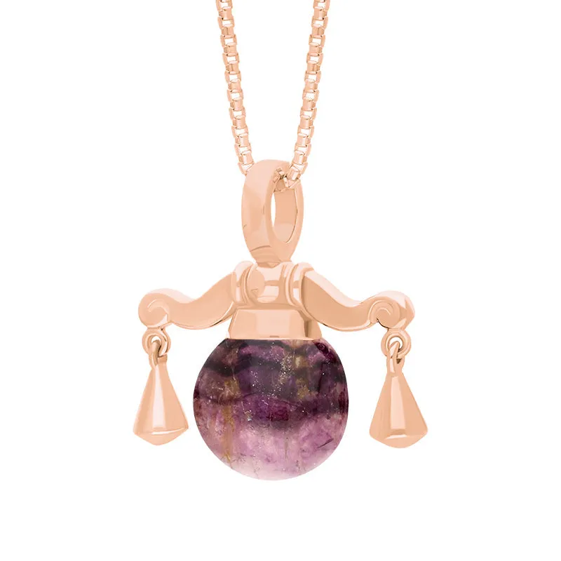 9ct Rose Gold Blue John Zodiac Libra 8mm Bead Pendant sold by Jura Watches product image thumbnail 2
