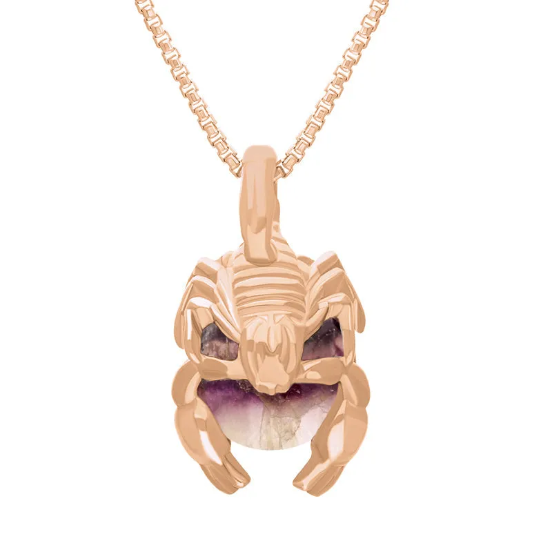9ct Rose Gold Blue John Zodiac Scorpio 9mm Bead Pendant sold by Jura Watches