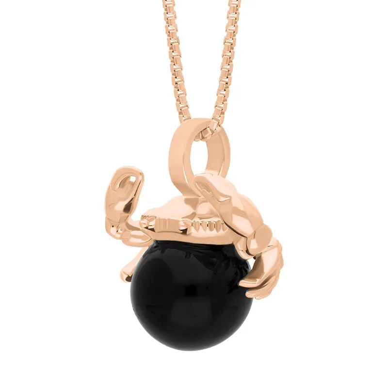 9ct Rose Gold Whitby Jet Zodiac Cancer 8mm Bead Pendant sold by Jura Watches product image thumbnail 2