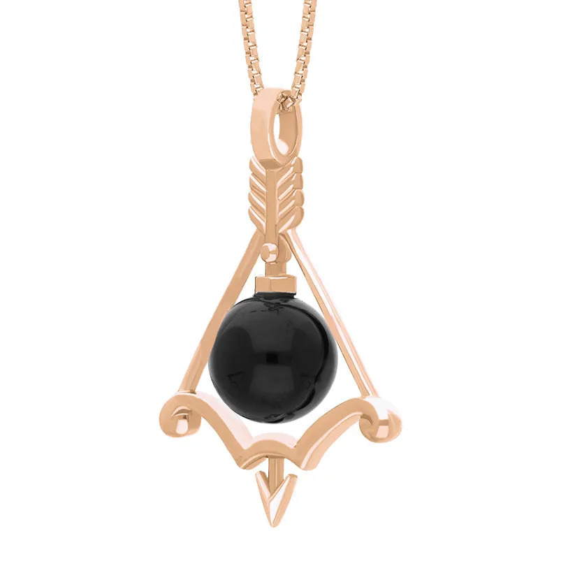 9ct Rose Gold Whitby Jet Zodiac Sagittarius 8mm Bead Pendant sold by Jura Watches product image thumbnail 2