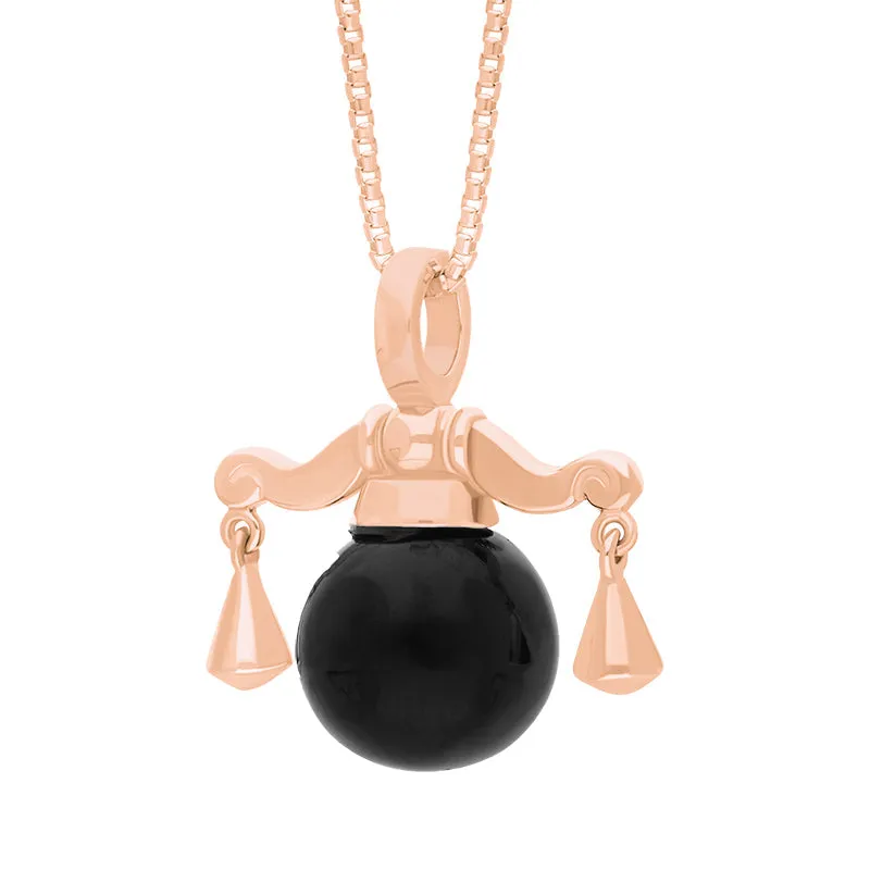 9ct Rose Gold Whitby Jet Zodiac Libra 8mm Bead Pendant sold by Jura Watches product image thumbnail 2