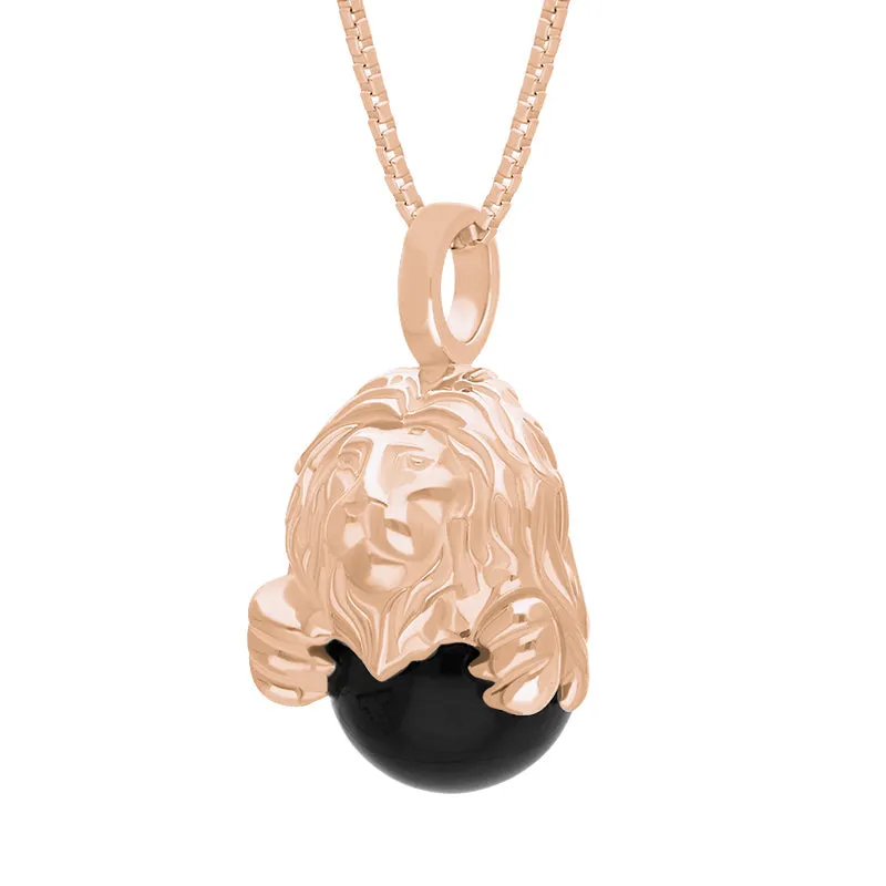 9ct Rose Gold Whitby Jet Zodiac Leo 10mm Bead Pendant sold by Jura Watches product image thumbnail 2