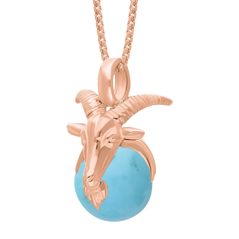 9ct Rose Gold Turquoise Zodiac Capricorn 9mm Bead Pendant sold by Jura Watches product image thumbnail 2