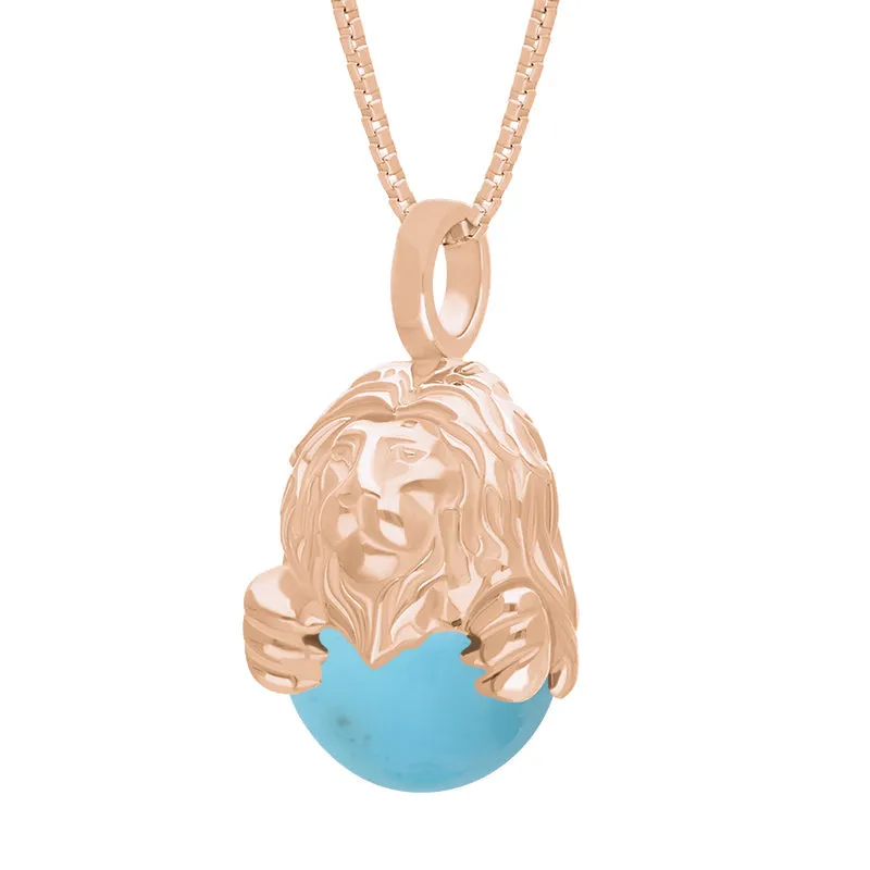 9ct Rose Gold Turquoise Zodiac Leo 10mm Bead Pendant sold by Jura Watches product image thumbnail 2