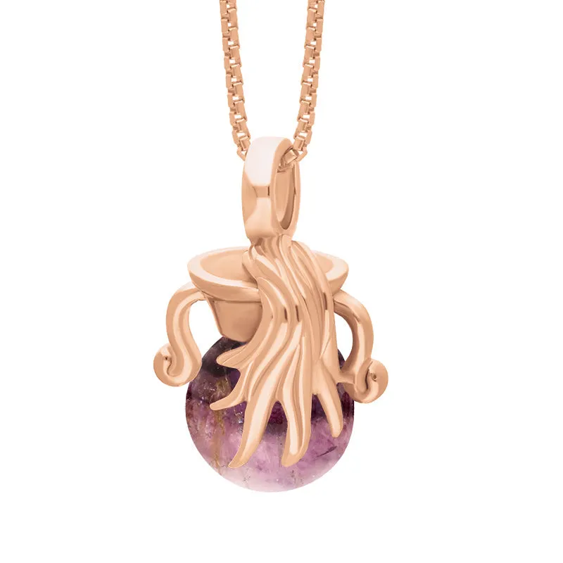 18ct Rose Gold Blue John Zodiac Aquarius 8mm Bead Pendant sold by Jura Watches product image thumbnail 2