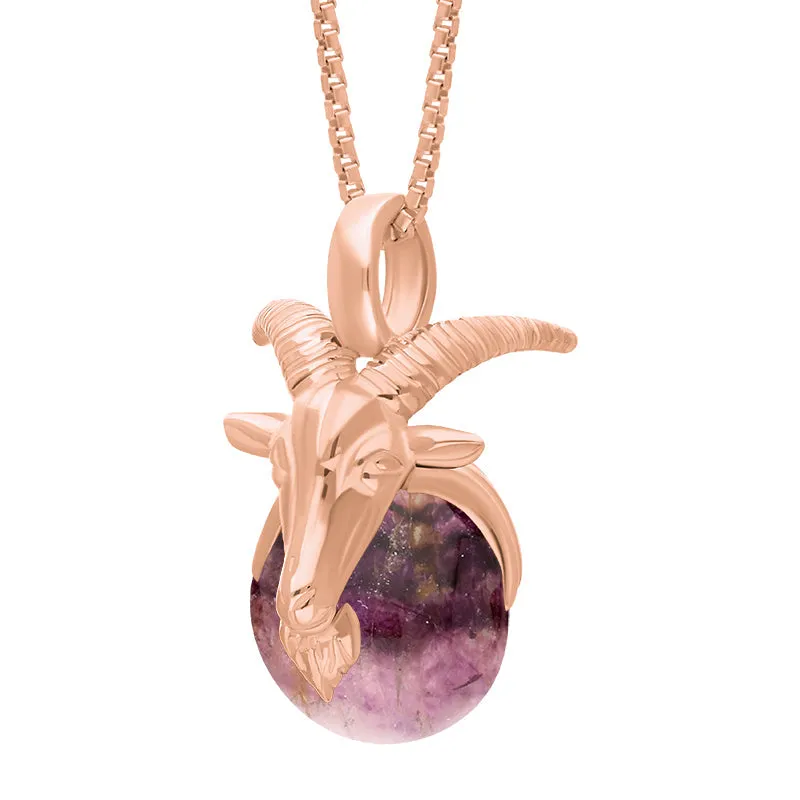 18ct Rose Gold Blue John Zodiac Capricorn 9mm Bead Pendant sold by Jura Watches product image thumbnail 2