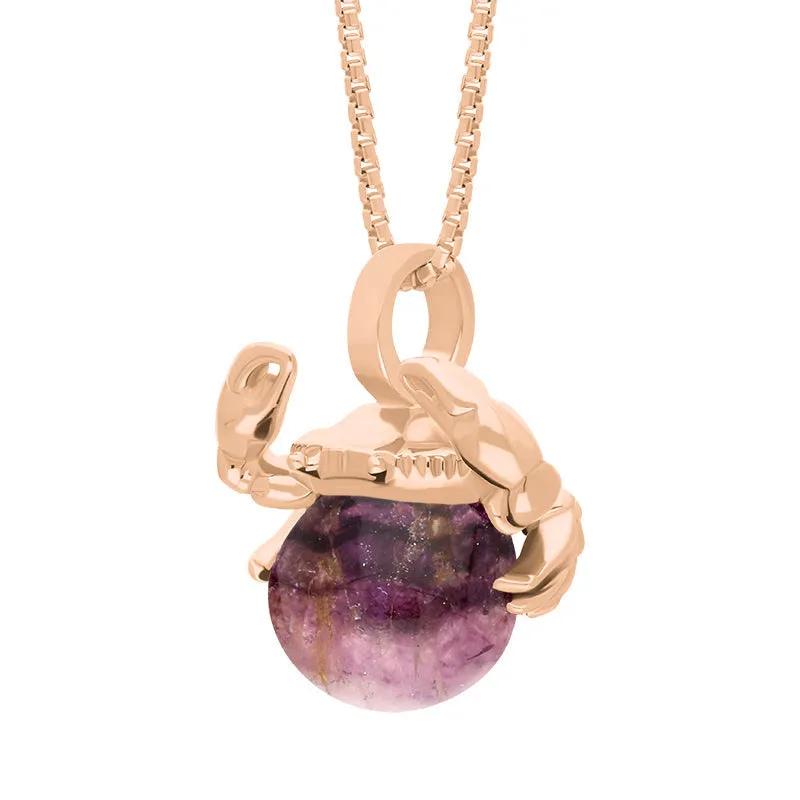 18ct Rose Gold Blue John Zodiac Cancer 8mm Bead Pendant sold by Jura Watches product image thumbnail 2