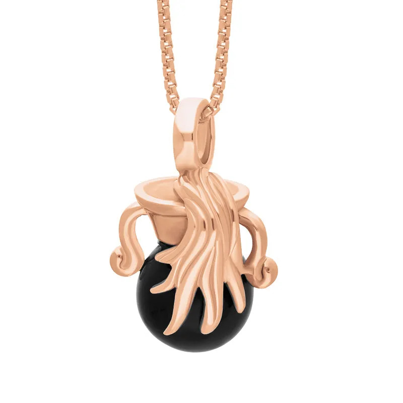 18ct Rose Gold Whitby Jet Zodiac Aquarius 8mm Bead Pendant sold by Jura Watches product image thumbnail 2