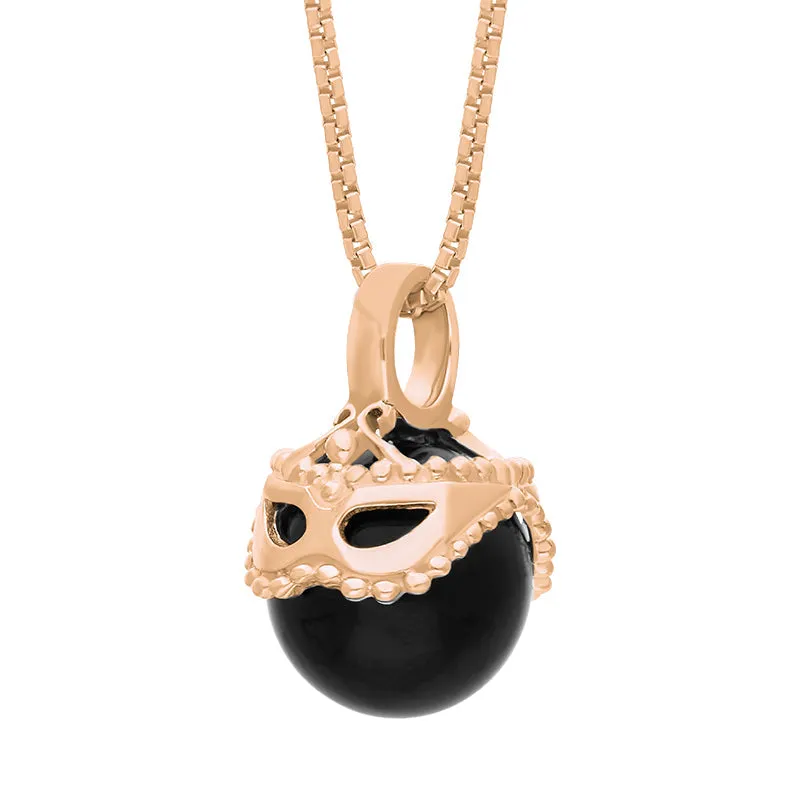 18ct Rose Gold Whitby Jet Zodiac Gemini 9mm Bead Pendant sold by Jura Watches product image thumbnail 2