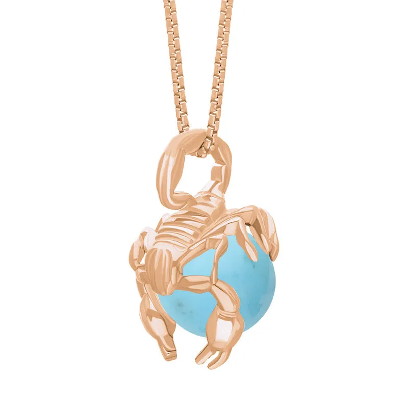 18ct Rose Gold Turquoise Zodiac Scorpio 9mm Bead Pendant sold by Jura Watches product image thumbnail 2
