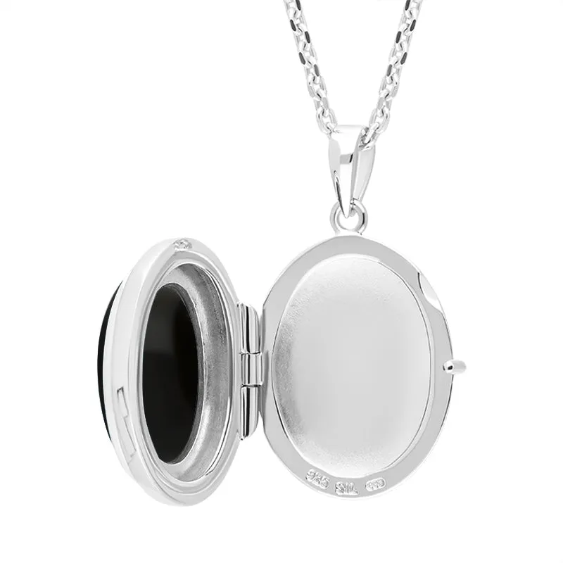 Sterling Silver Whitby Jet Oval Locket Pendant sold by Jura Watches product image thumbnail 3