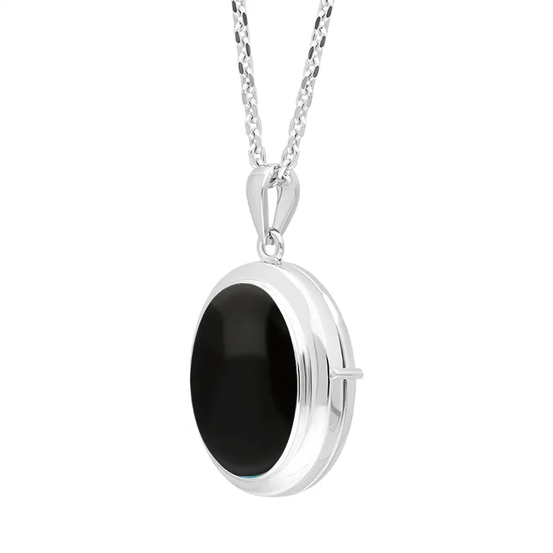 Sterling Silver Whitby Jet Oval Locket Pendant sold by Jura Watches product image thumbnail 2