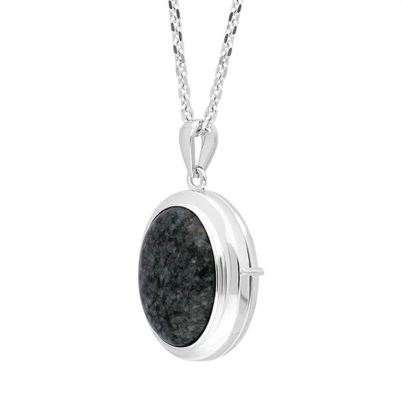 Sterling Silver Preseli Bluestone Oval Locket Pendant sold by Jura Watches product image thumbnail 2