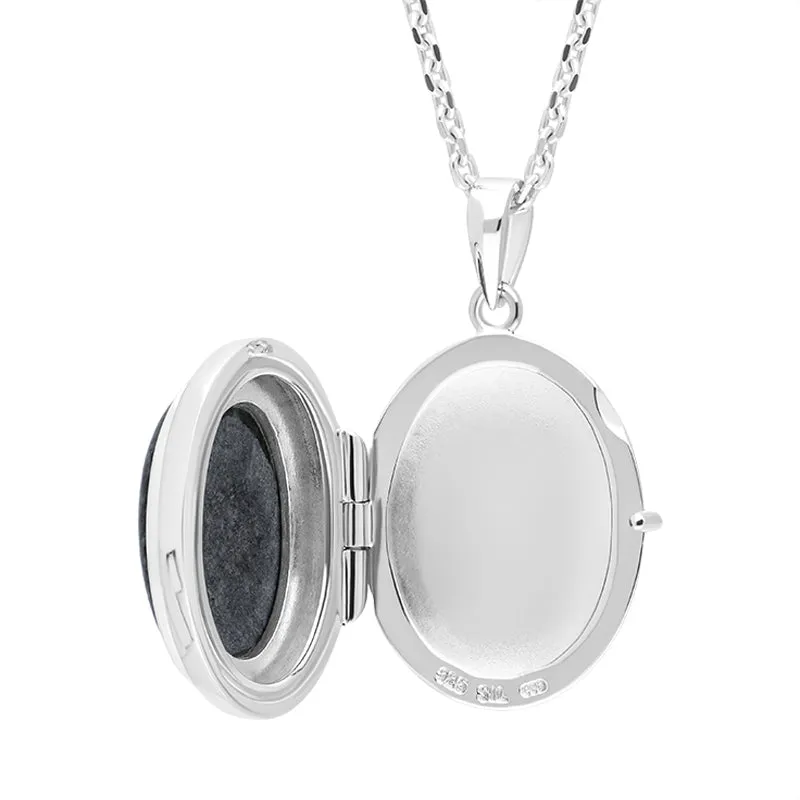 Sterling Silver Preseli Bluestone Oval Locket Pendant sold by Jura Watches product image thumbnail 3