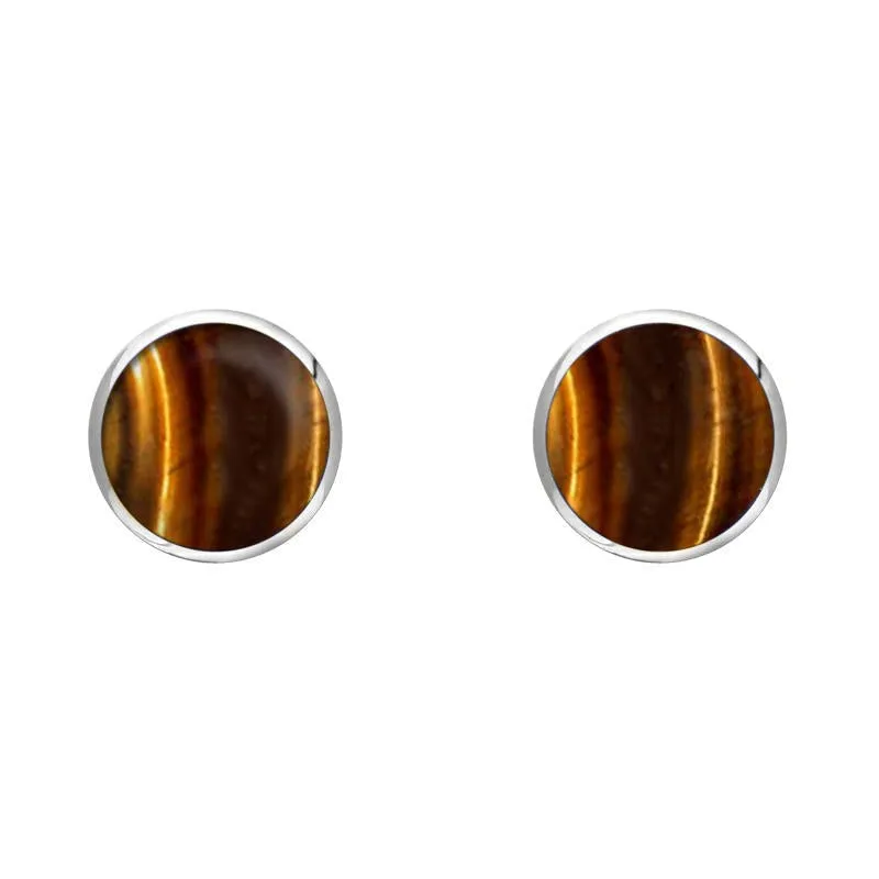 Sterling Silver Tigers Eye 5mm Classic Small Round Stud Earrings sold by Jura Watches