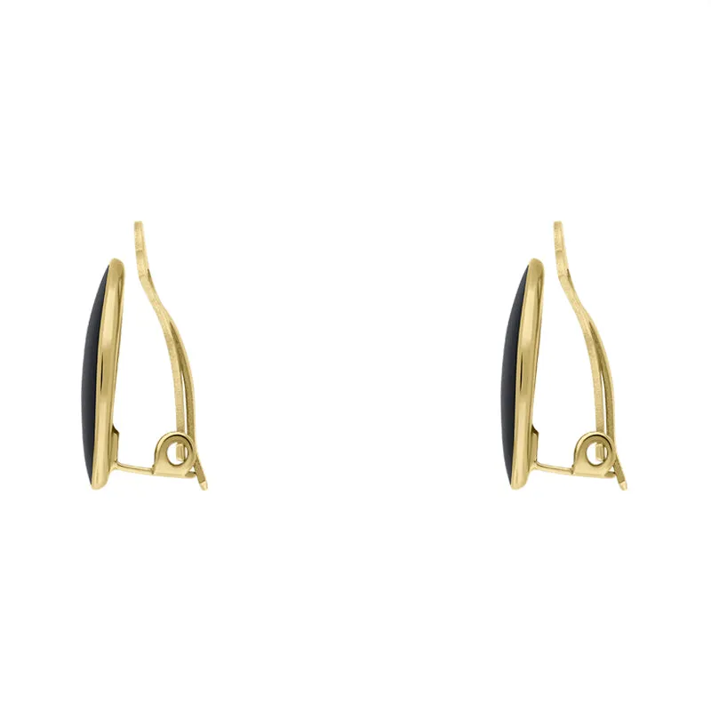 9ct Yellow Gold Whitby Jet Clip On Earrings sold by Jura Watches product image thumbnail 2