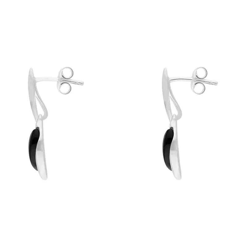 Sterling Silver Whitby Jet Offset Marquise Earrings sold by Jura Watches product image thumbnail 2