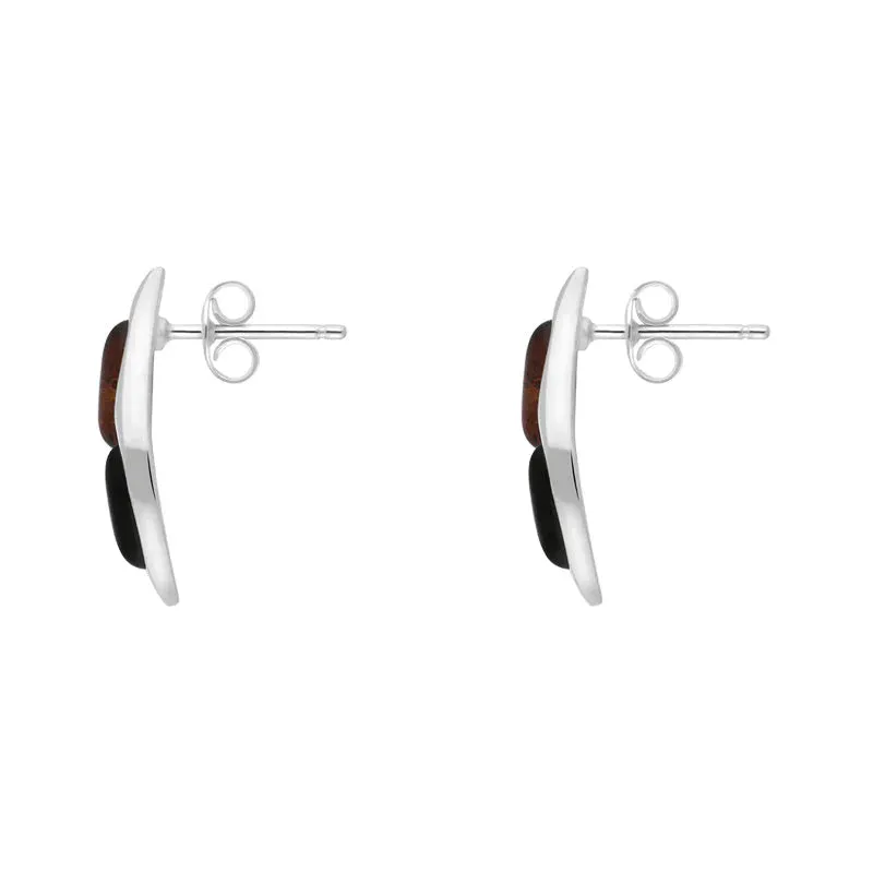 Sterling Silver Amber Whitby Jet Marquise Stud Earrings sold by Jura Watches product image thumbnail 2