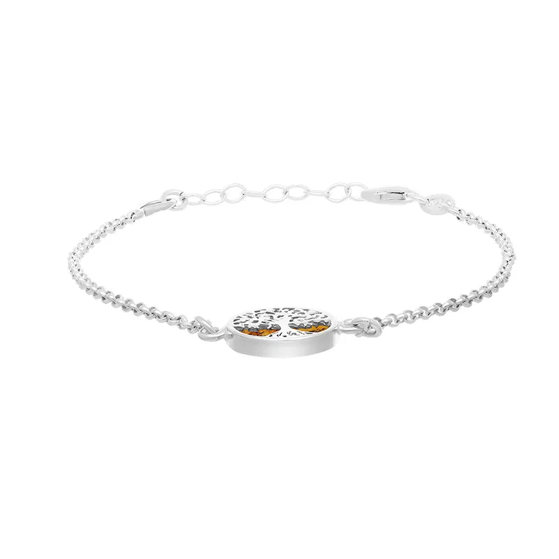 Sterling Silver Amber Round Tree of Life Chain Bracelet sold by Jura Watches product image thumbnail 3