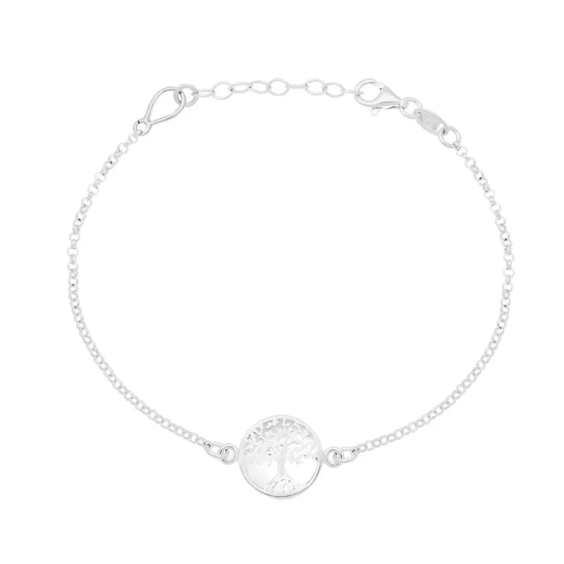 Sterling Silver Bauxite Round Tree of Life Chain Bracelet sold by Jura Watches