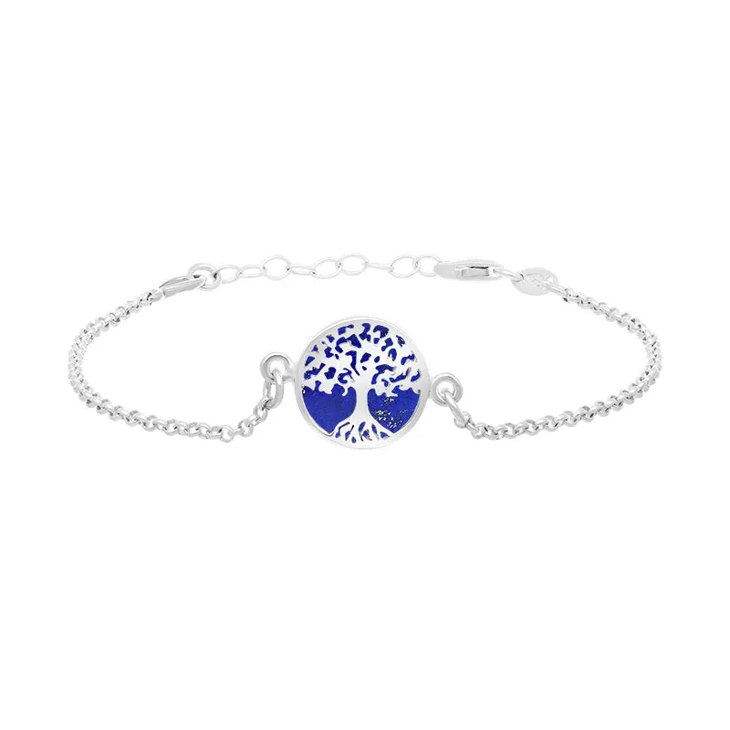Sterling Silver Lapis Lazuli Round Tree of Life Chain Bracelet sold by Jura Watches product image thumbnail 2