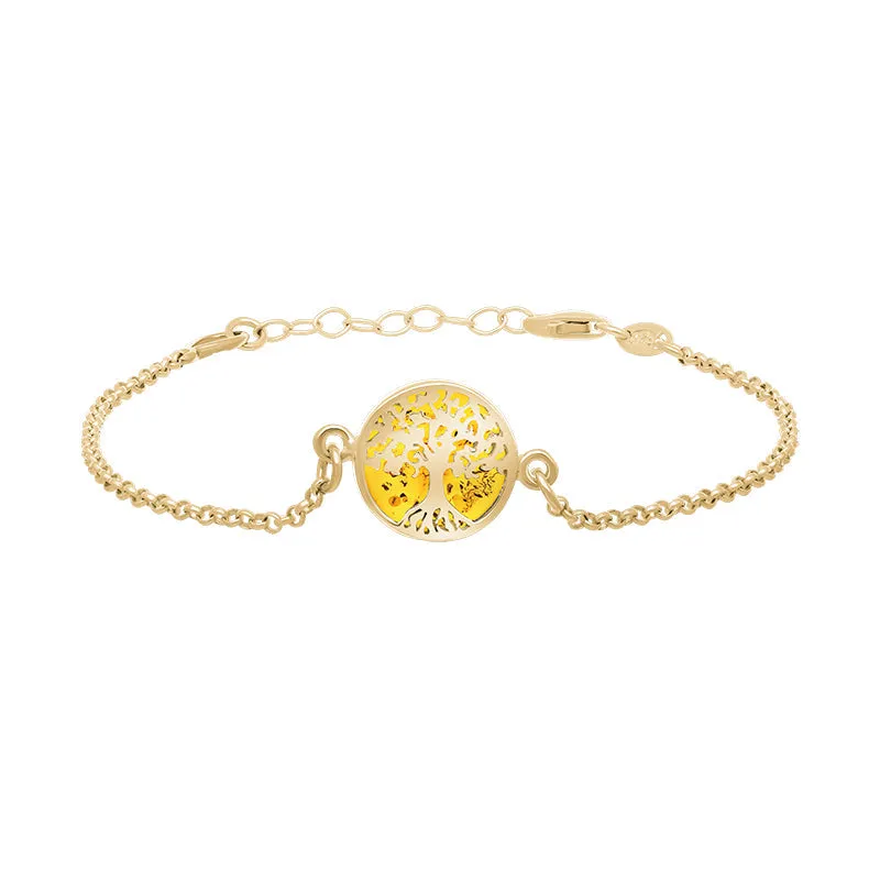 9ct Yellow Gold Amber Round Tree of Life Chain Bracelet sold by Jura Watches product image thumbnail 2
