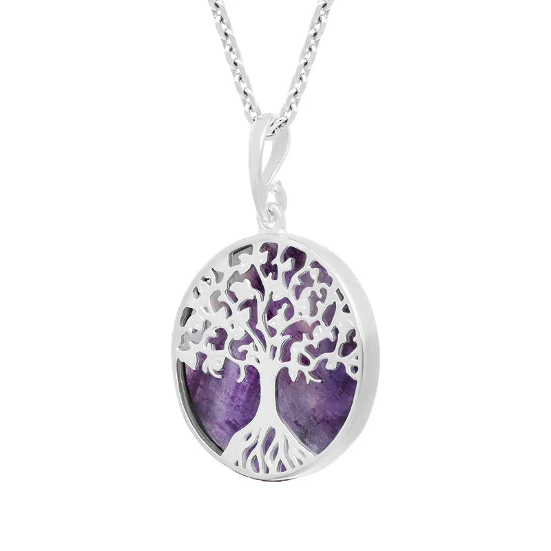 Sterling Silver Blue John Round Tree of Life Necklace sold by Jura Watches product image thumbnail 2