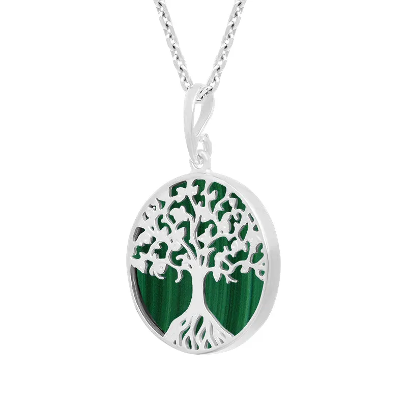 Sterling Silver Malachite Round Tree of Life Necklace sold by Jura Watches product image thumbnail 2