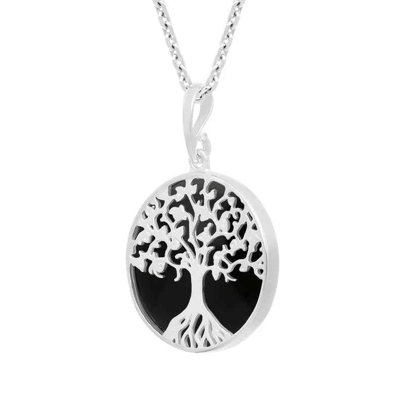 Sterling Silver Whitby Jet Round Tree of Life Necklace sold by Jura Watches product image thumbnail 2