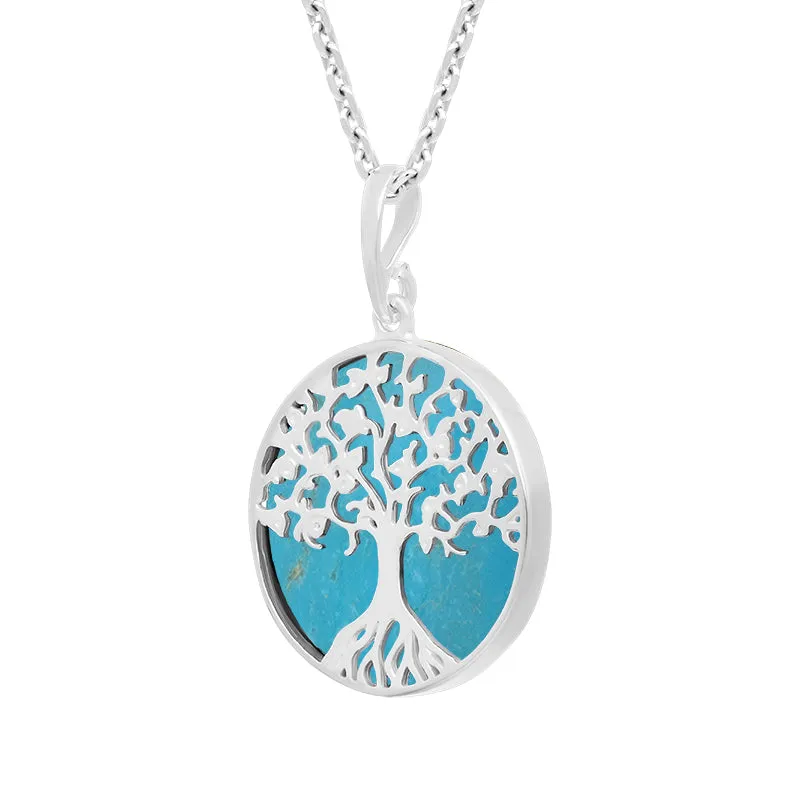 Sterling Silver Turquoise Round Tree of Life Necklace sold by Jura Watches product image thumbnail 2