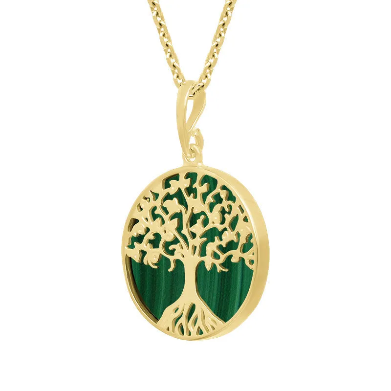 9ct Yellow Gold Malachite Round Tree of Life Necklace sold by Jura Watches product image thumbnail 2
