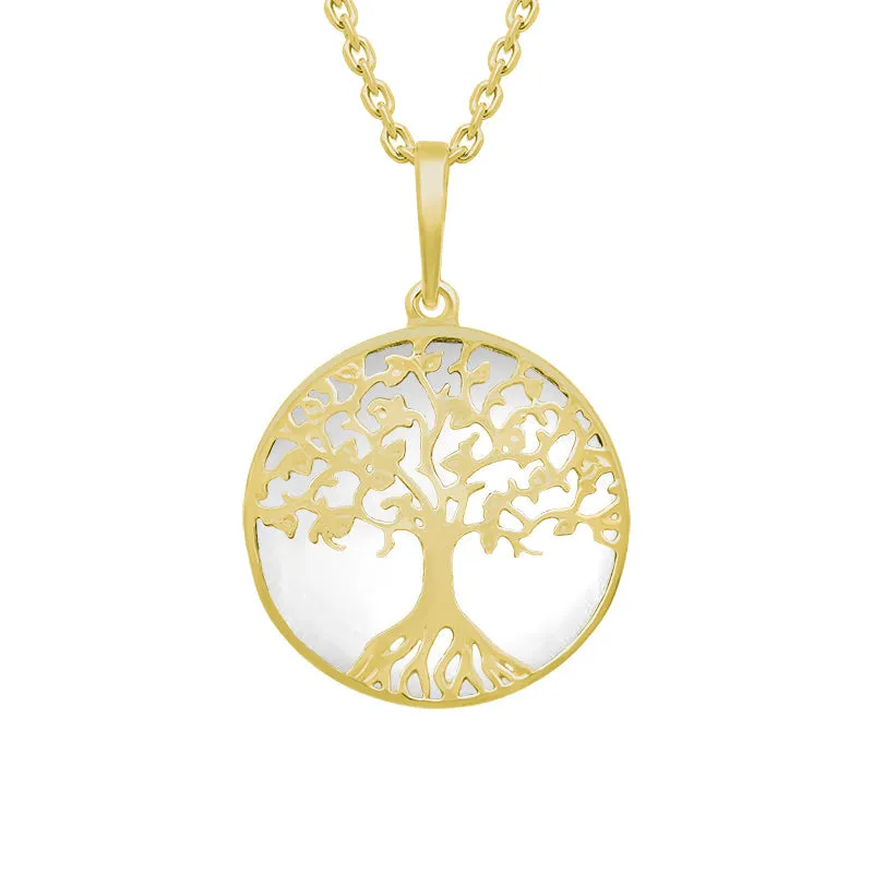 9ct Yellow Gold Bauxite Round Tree of Life Necklace sold by Jura Watches